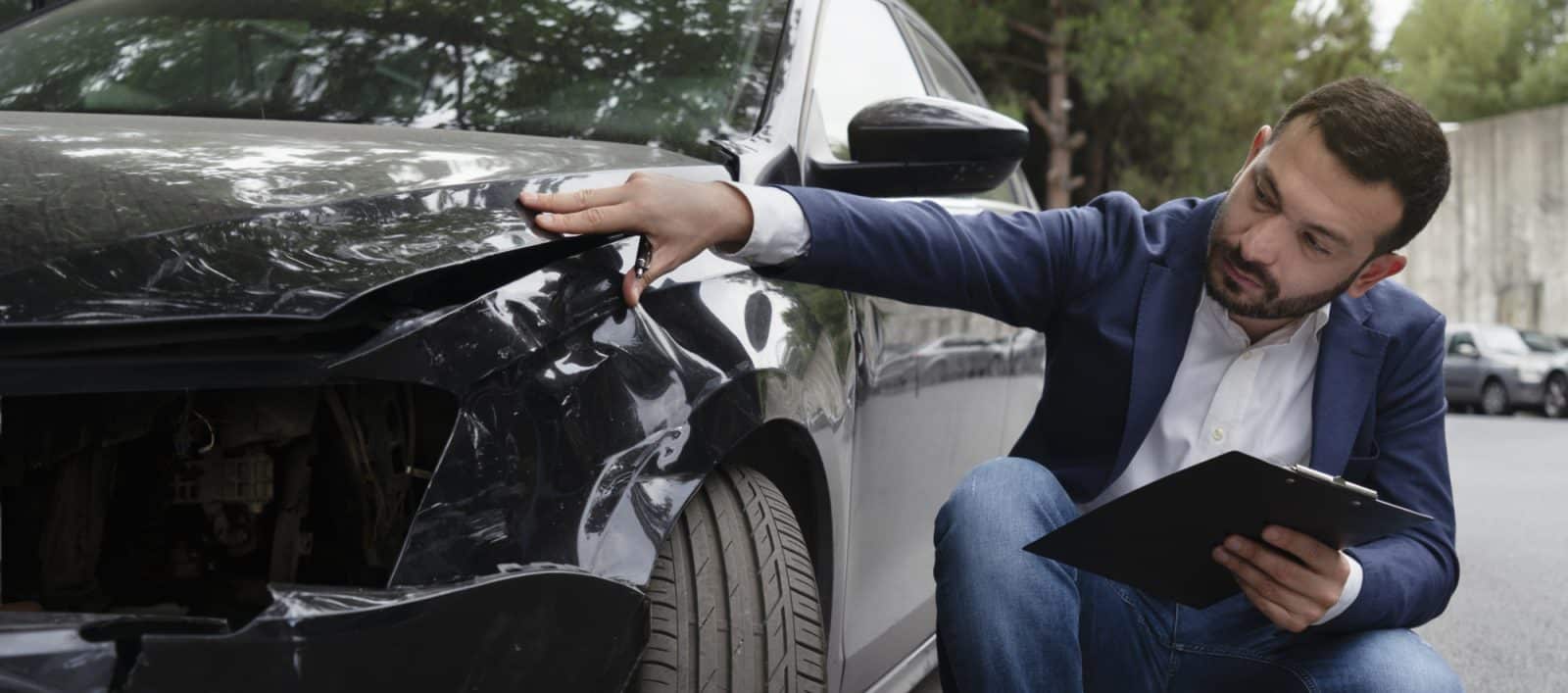 an insurance adjuster evaluating a car accident claim