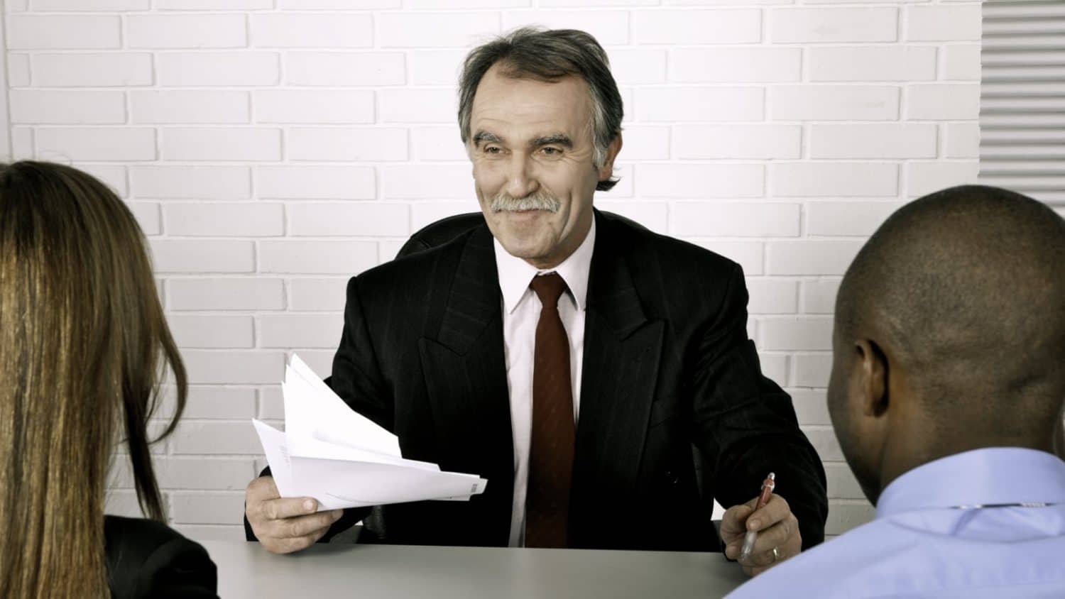 Attorney With Clients Stock Photo