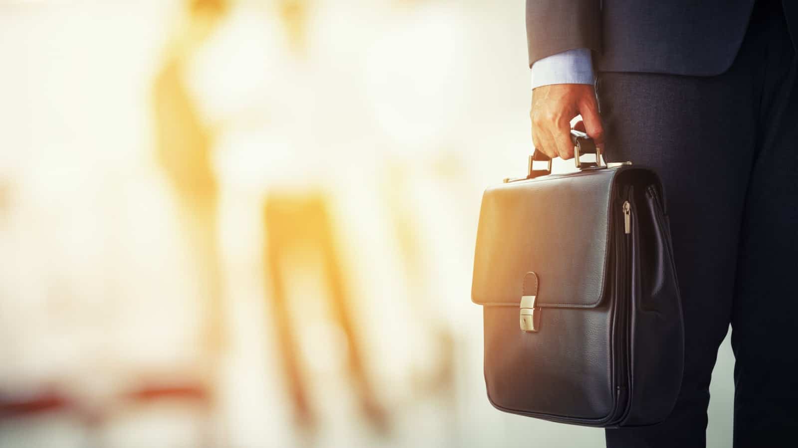 Businessman With Briefcase Stock Photo